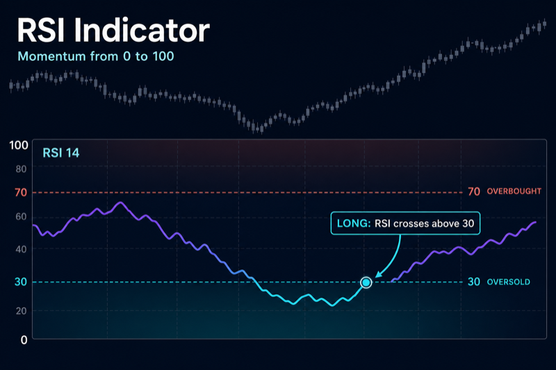 Индикатор RSI на графике криптовалюты