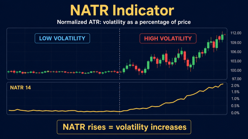 Индикатор NATR на графике криптовалюты