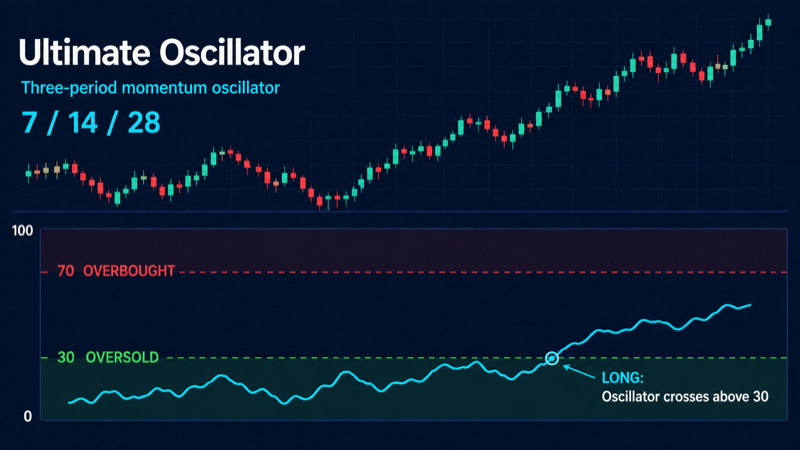 Индикатор Ultimate Oscillator на графике криптовалюты