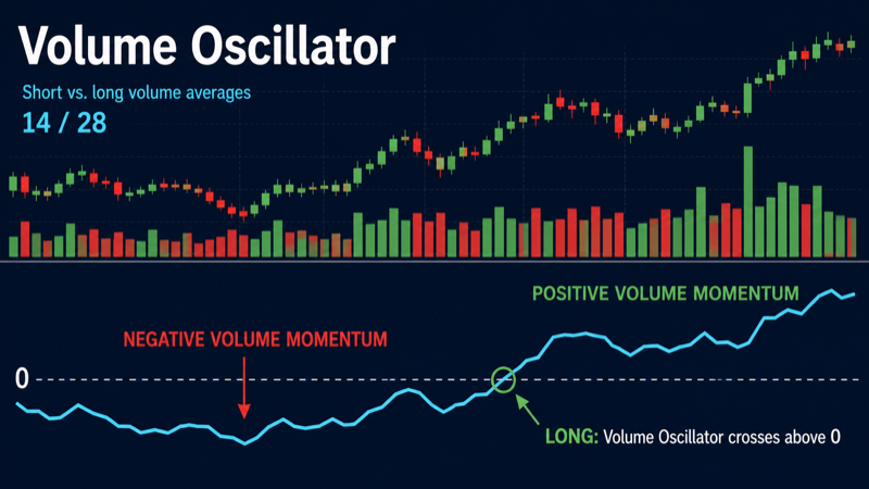 Индикатор Volume Oscillator на графике криптовалюты