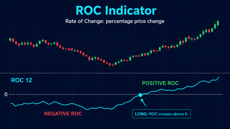 Индикатор ROC на графике криптовалюты