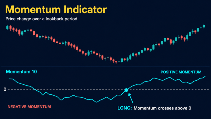 Индикатор Momentum на графике криптовалюты