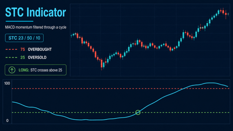 Индикатор STC (Schaff Trend Cycle) на графике криптовалюты