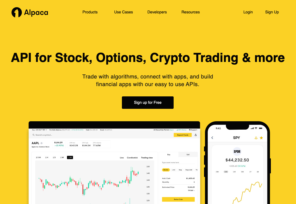 Alpaca stock-trading platform